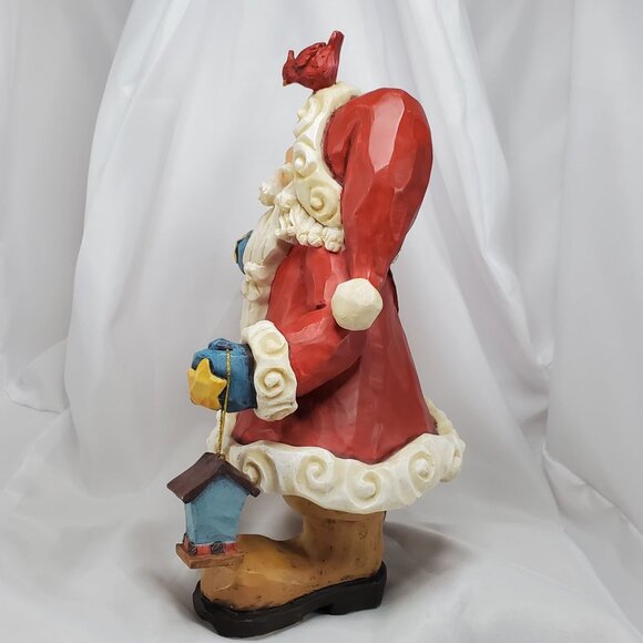 VTG Santa Claus Figurine With Cardinal 11.5" Tall Christmas Holiday Decor - Picture 5 of 13